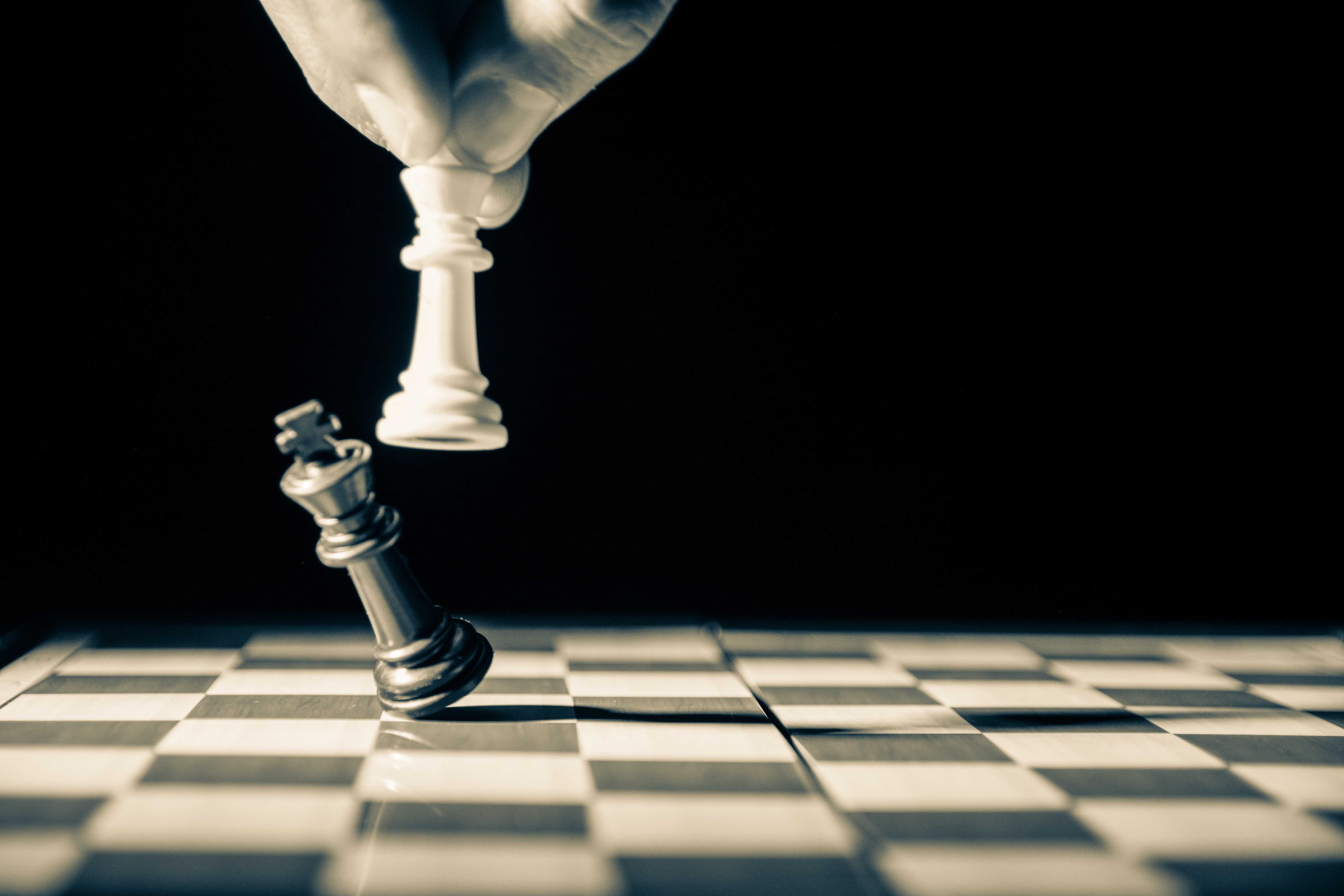 Photo of a check mate in a game of chess